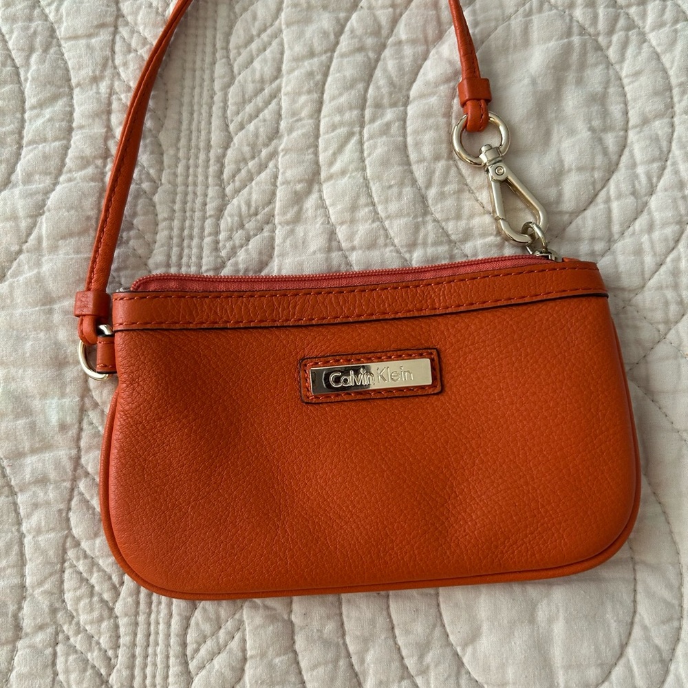 Calvin Klein Vibrant Orange Wristlet